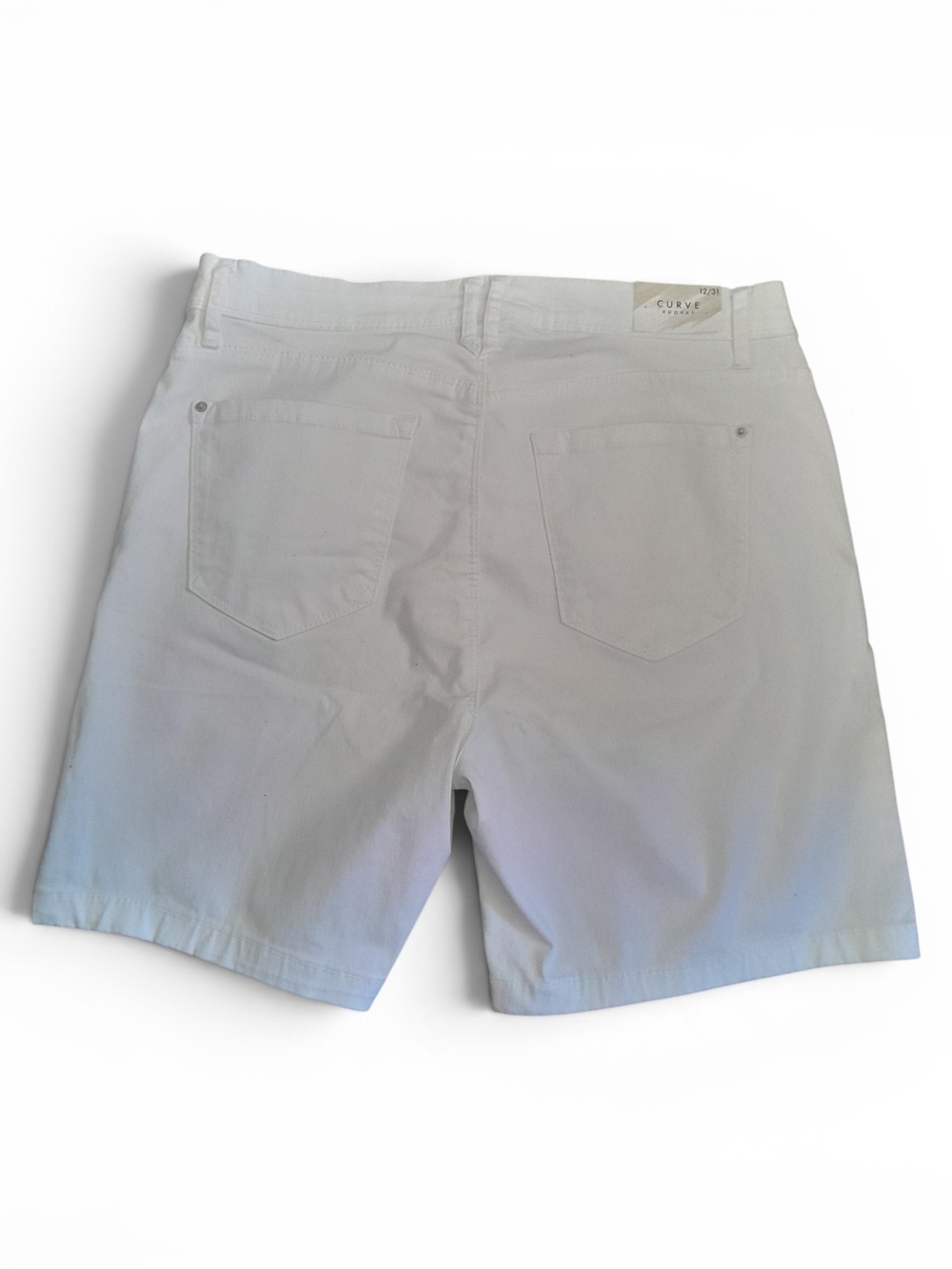 Curve Apparel Women's White Stretch Shorts - Picture 2 of 2